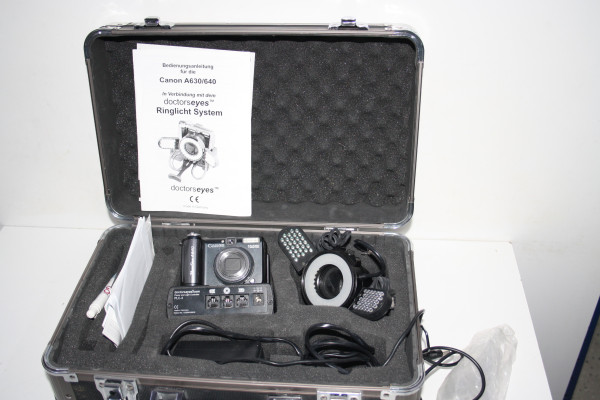Preview: CANON Digitalkamera A 630/640 + Ringlicht System doctorseyes