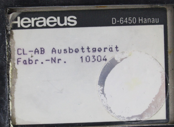 Preview: HERAEUS  Ausbettpresse Typ CL-AB # 01695