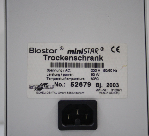 Preview: SCHEU-DENTAL Biostar Trockenschrank miniSTAR # 01892