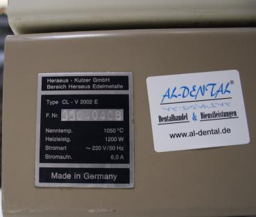 HERAEUS Vorwärmofen Typ CL-V 2002 E # 00545