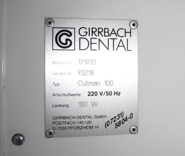 Girrbach Dental Cutman-100 Modellsäge + Modelltisch # 00877