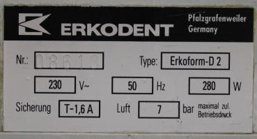 ERKODENT Tiefziehgerät erkoform-d 2 # 01755