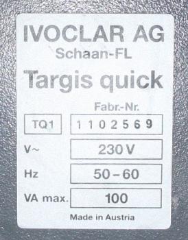 Lichthärtegerät Ivoclar Targis quick TQ1 # 5986