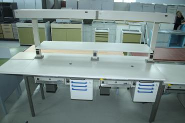 Preview: KaVo 2er Arbeitstisch / Labortisch / Arbeitsblock + Beleuchtung + Bord # 9265