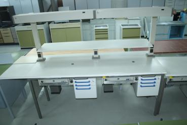 Preview: KaVo 2er Arbeitstisch / Labortisch / Arbeitsblock + Beleuchtung + Bord # 9265