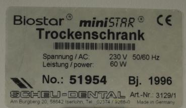 SCHEU-DENTAL Biostar Trockenschrank miniSTAR # 9057