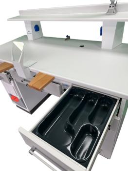 Labortisch Dentalmöbel LED Gelenkleuchte *weiss*