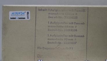 Preview: 3 x Degussa Aufgipsteller + Gummimanschette  40 , 65 + 80 mm # 01786