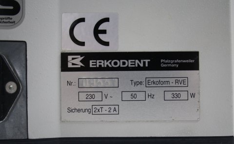 ERKODENT Tiefziehgerät Typ Erkoform - RVE # 01910