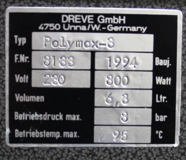 DREVE Drucktopf / Polymerisationsgerät Typ Polymax-3 # 00806