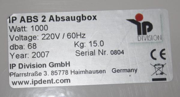 IP Division Absaugbox Typ IP ABS 2 # 11917