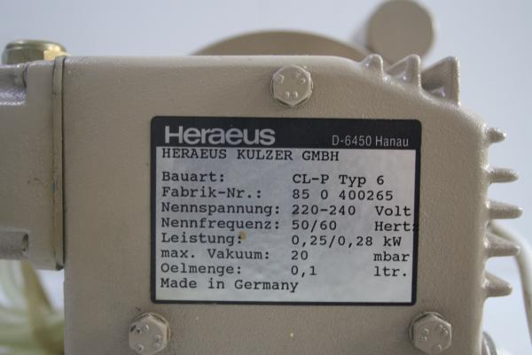 HERAEUS Vakuumpumpe CL-P Typ 6 # 14767