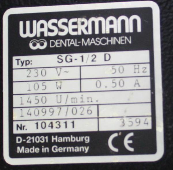 Wassermann Standabsaugung / Beistellabsaugung Typ SG-1/ 2 D # 8041