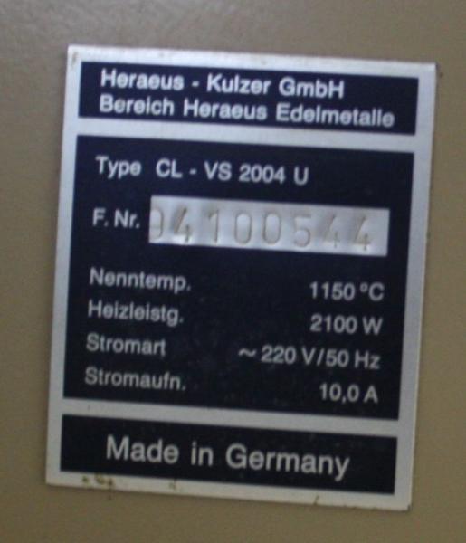 HERAEUS Umluft-Vorwärmofen Typ Combilabor VS 2004 U # 8277